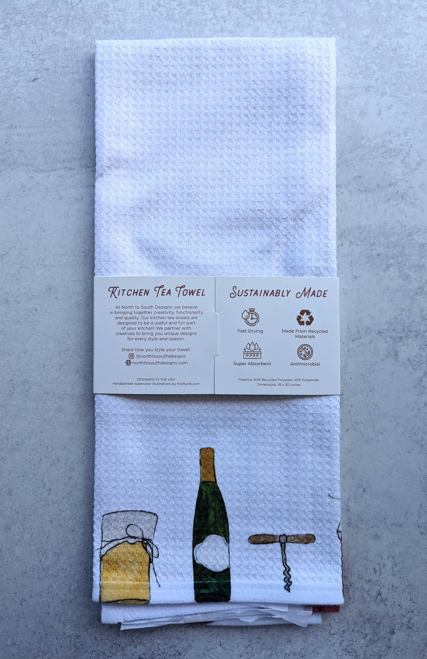 Large Kitchen Tea Towel - Charcuterie