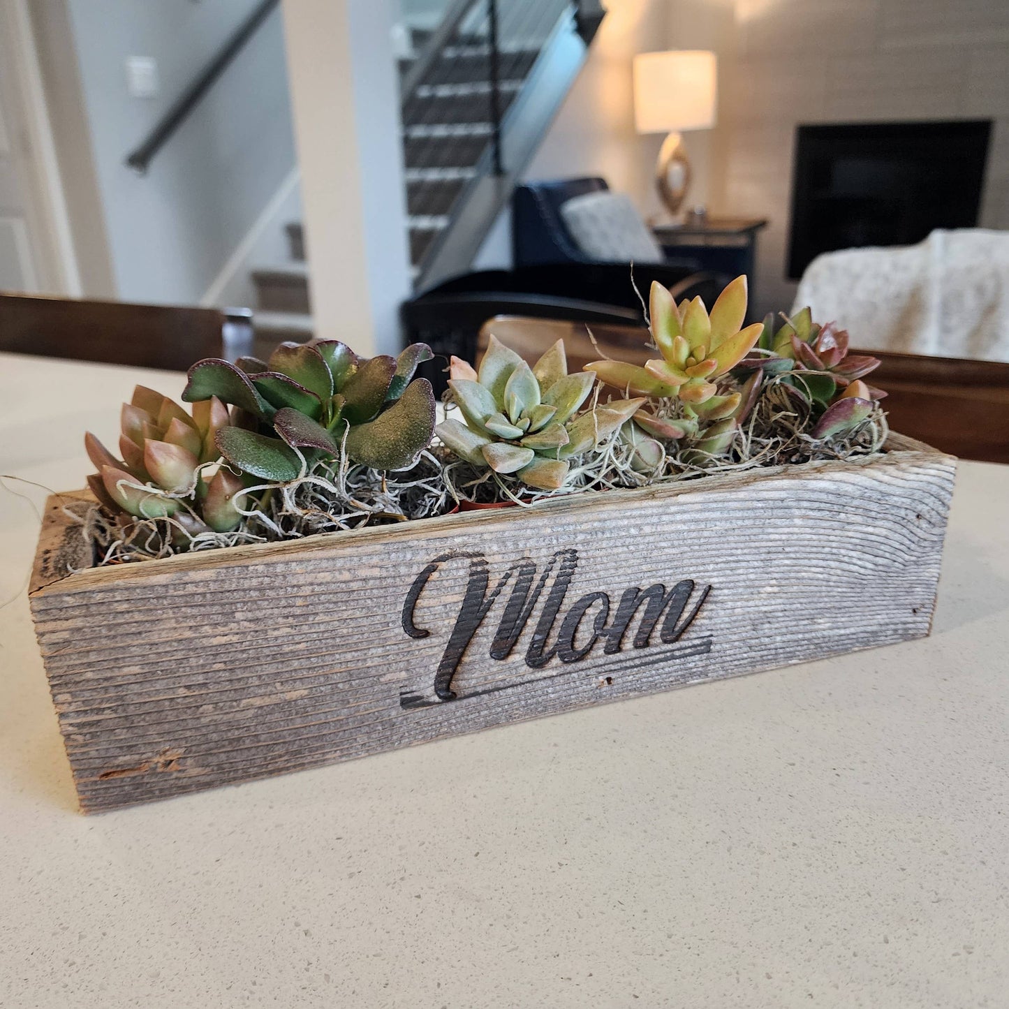 Reclaimed Wood Succulent Mom Planter - Medium
