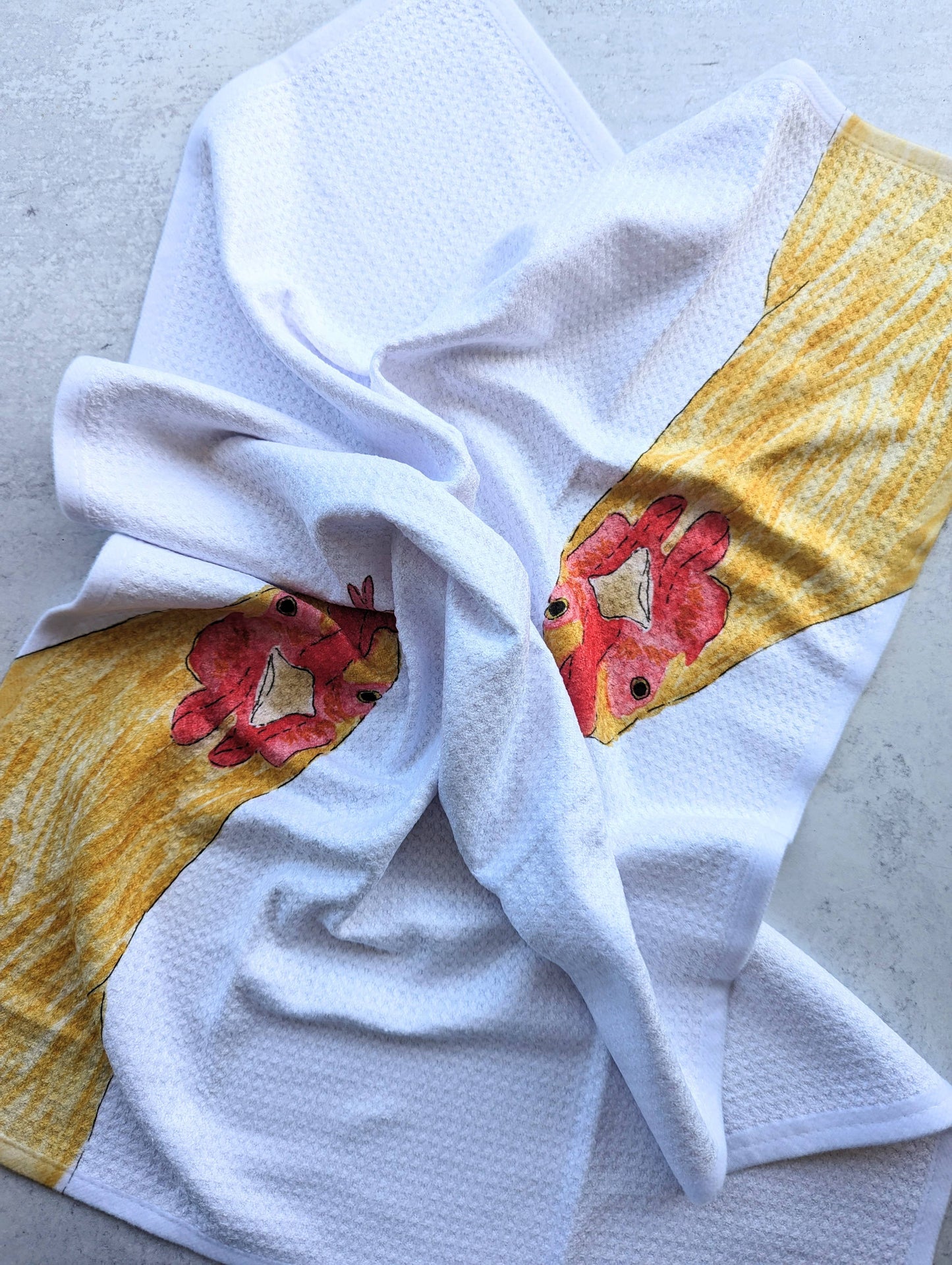 Large Kitchen Tea Towel - Peeking Hen