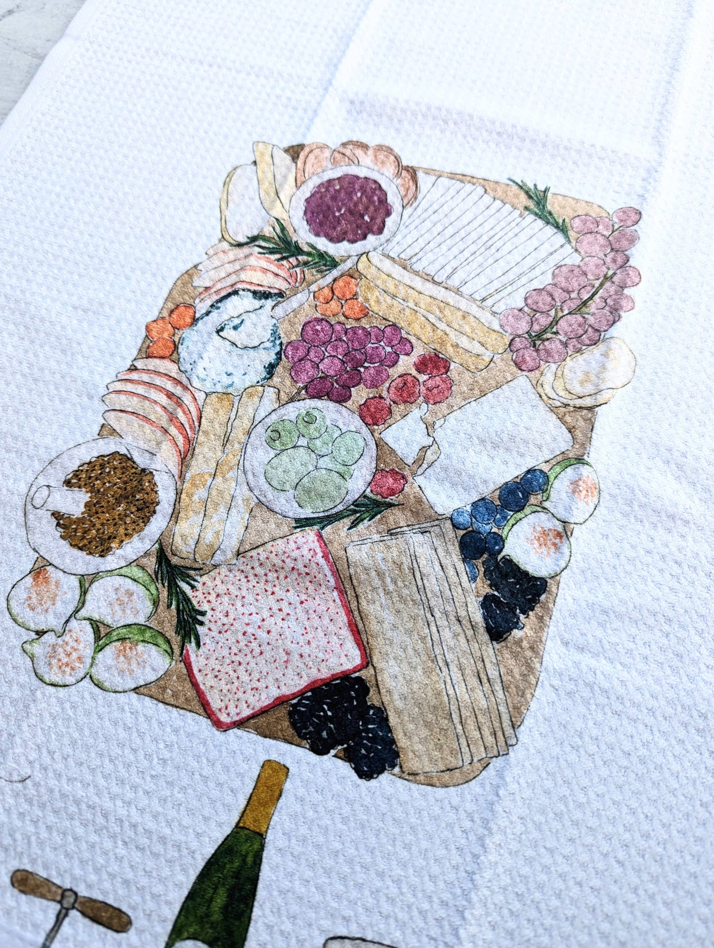Large Kitchen Tea Towel - Charcuterie
