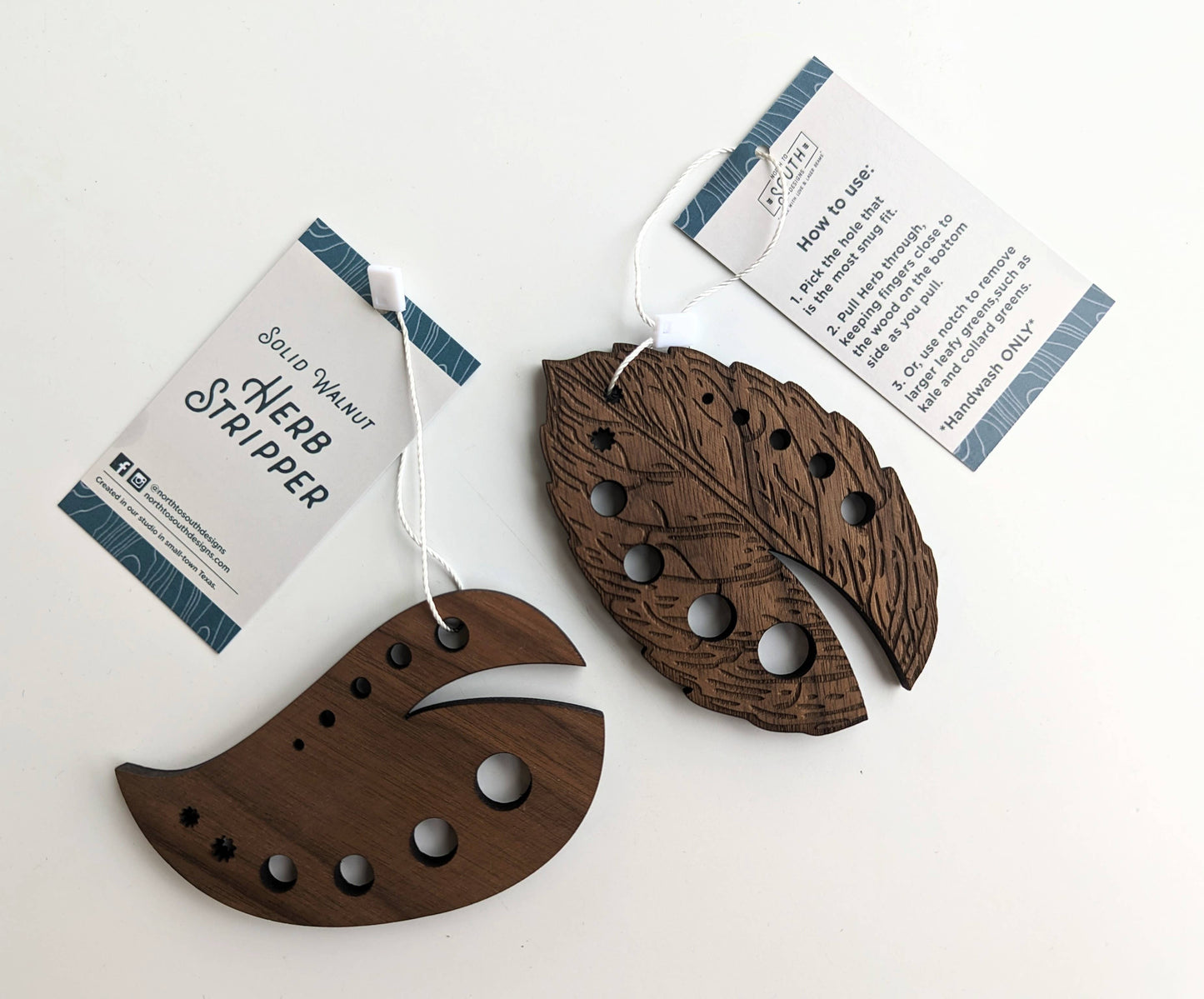 Solid-Wood Herb Stripper Kitchen Tool