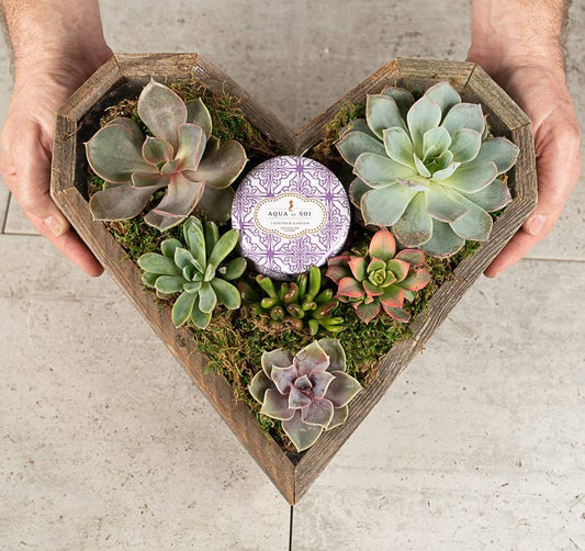 Reclaimed Wood Heart Planter