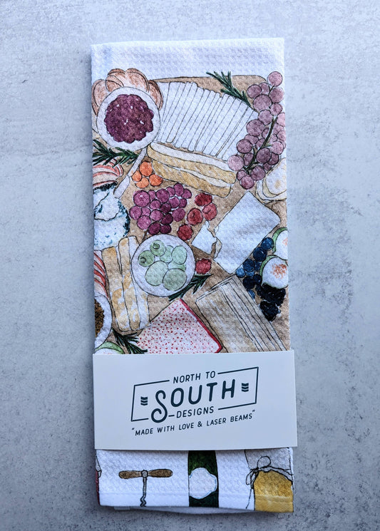 Large Kitchen Tea Towel - Charcuterie