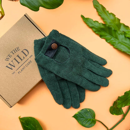 Microfiber Leaf Cleaning Gloves - Green
