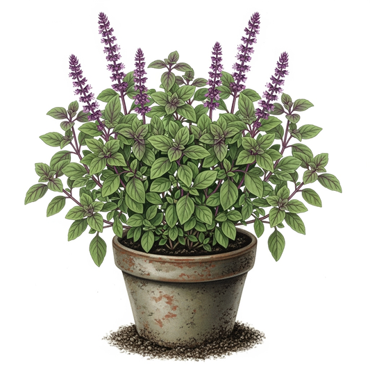 Albahaca, especias azules orgánicas