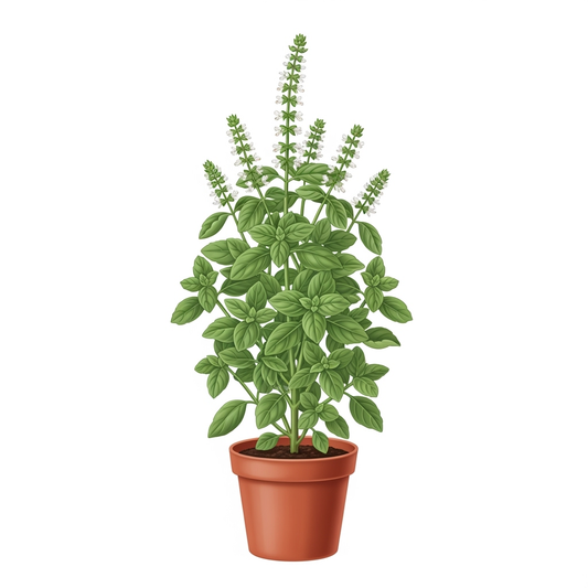 Albahaca, pimiento morrón