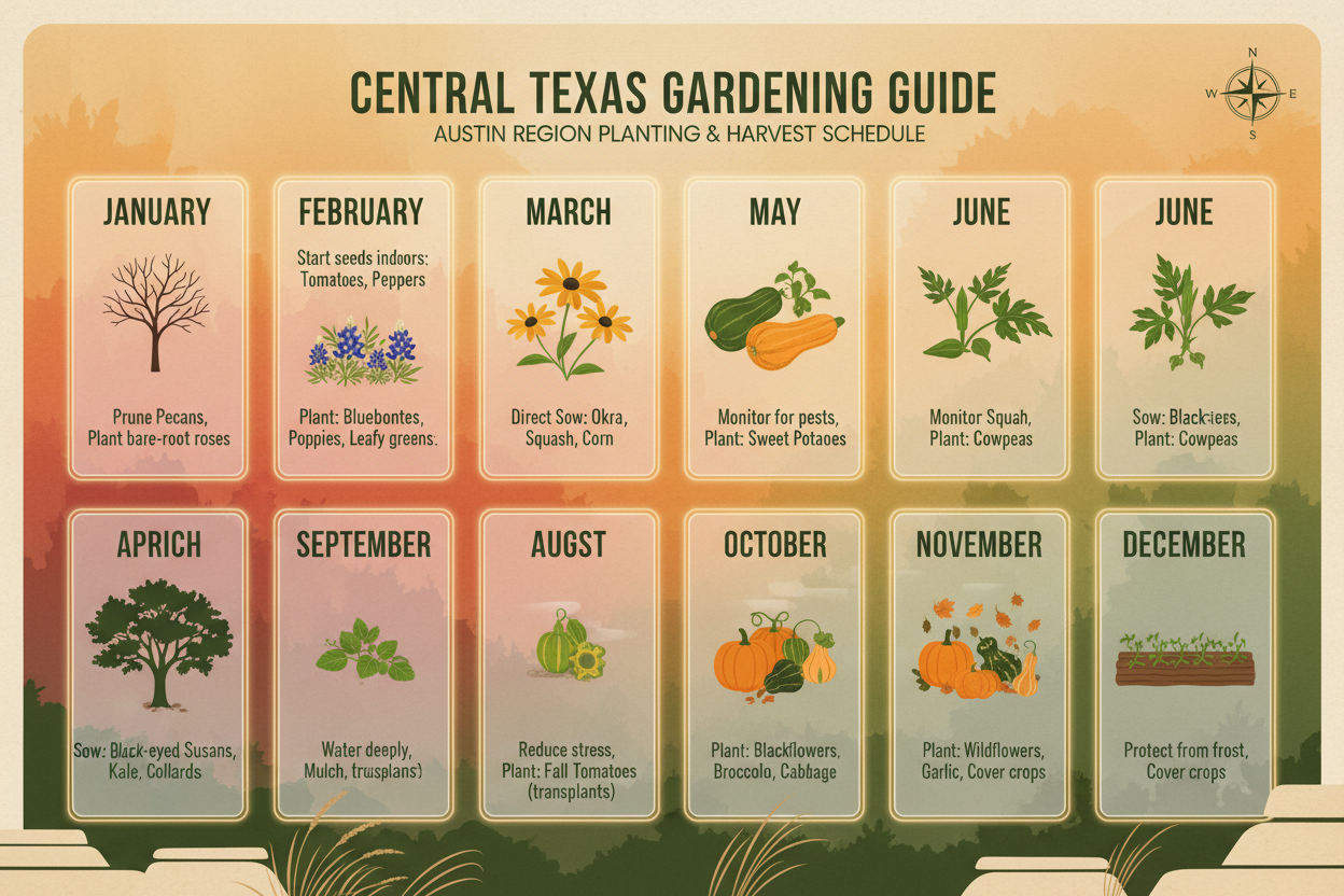 Monthly Gardening Guides for central texas