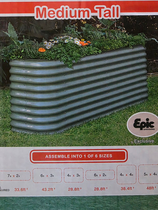 Birdies Medium Tall Metal Raised Garden Bed