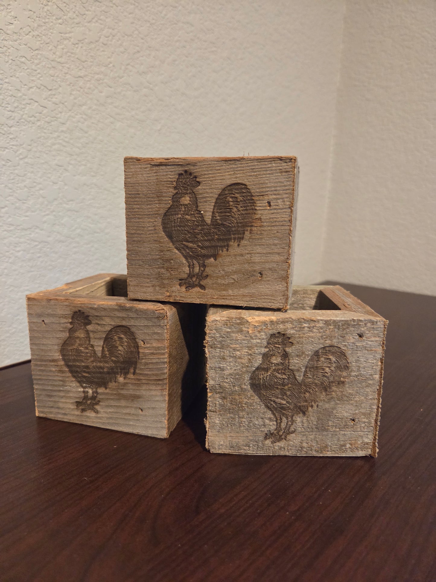 Reclaimed Wood Mini Farm Animal Planters / Favor Boxes