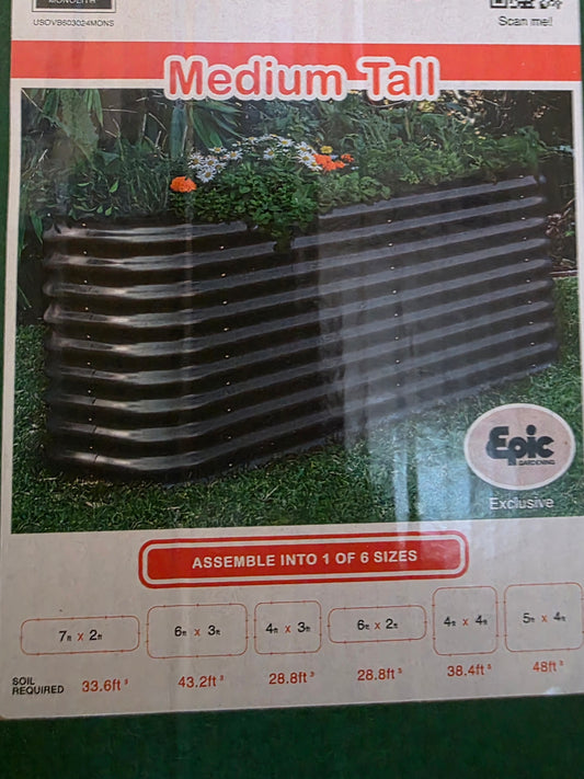 Birdies Medium Tall Metal Raised Garden Bed